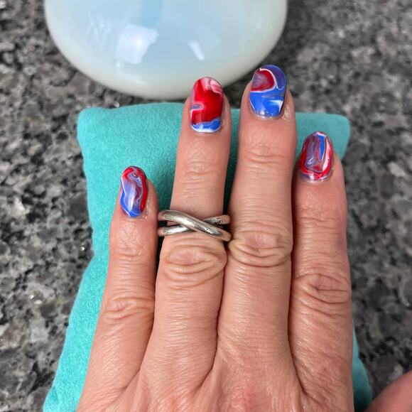 Authentic Tiffany & Co. Silver Paloma Picasso Le Cercle Crossover Ring Sz 5 - Picture 1 of 9